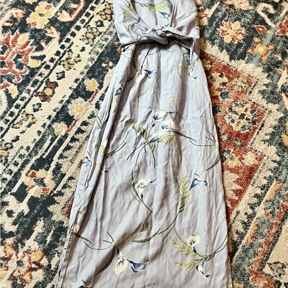Tommy Bahama Light Blue Floral Silk Maxi Dress